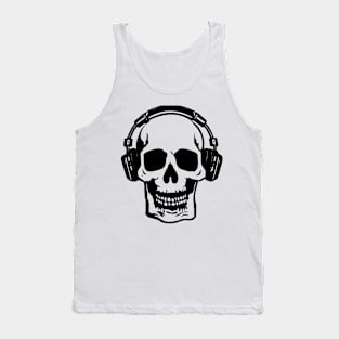 Skull with headphones Tank Top